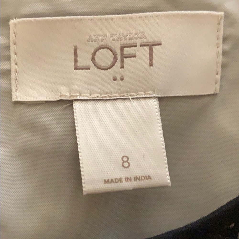 NWOT Sz 8 Eyelet LOFT Black/Tan Dress - Picture 2 of 4